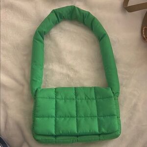 Green Quilted Shoulder Bag